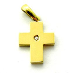 Cruz Oro 18kts Cruz Brillo Con Brillante 15x13mm C1/10838