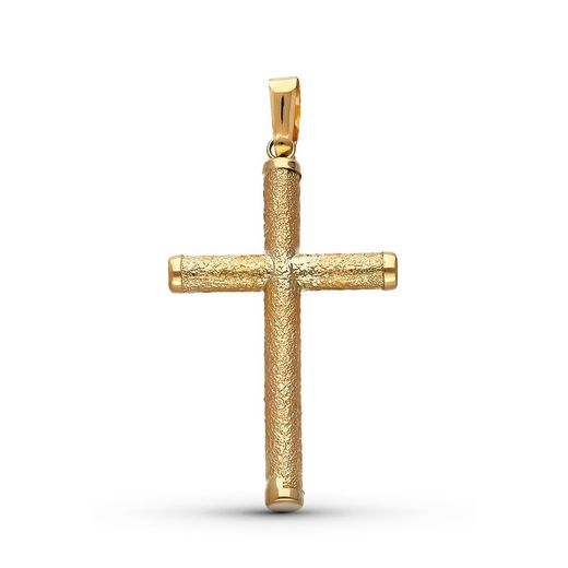 Creu Or 9kts 33x19mm 9K16446 Diamantada