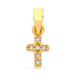 Cruz Oro 9kts 6x4mm 9KP1919-OA Diamantes