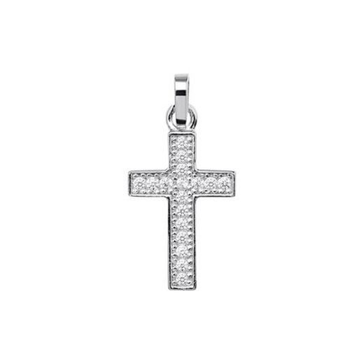 Cross 18k White Gold Argyor MRM 14x9mm (18)75B0021-14mm Diamonds