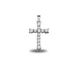 Kreuz 18k Weißgold Argyor MRM 2mm (18)75B0023-1,90gr Diamanten