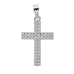 Cruz Oro Blanco 9kts 19x15mm 9K16491 Circonitas