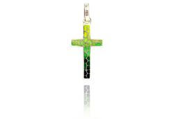 Cruz Plata Arior 2,5x1,5cm 1110257EPU Latina De Mosaico Verde