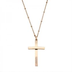 Croix de Xernus en acier doré 3085-AA et zircones