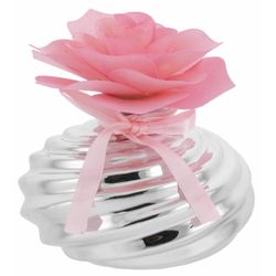 Difusor 12x10cm 2216-02RS Plateada Detalle Floral Rosado