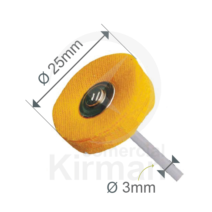 Disco Montado Metal 40mm 17343 Tela Amarilla 25mm Diámetro