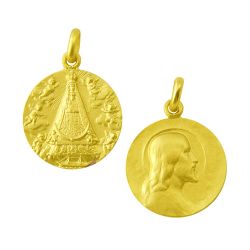 Escapulario Oro 18kts Virgen Begońa / Cristo Salvador 20mm ME1/1/83/20