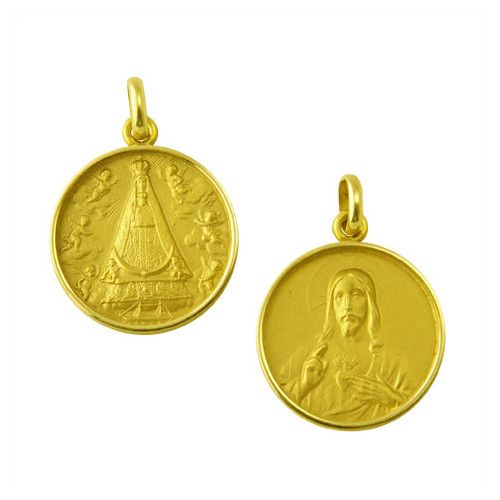 Escapulario Oro 18kts Virgen Begońa / Sagrado Corazon 17mm ME1/9/112/17