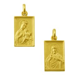 Escapulario Oro 18kts Virgen Del Carmen / Sagrado Corazon 25x16mm ME1/27/25