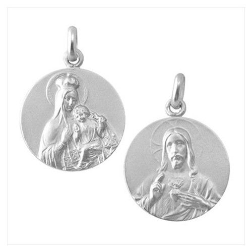 Escapulario Plata Virgen del Carmen / Sagrado Corazón 22mm MEP1/1/22/0