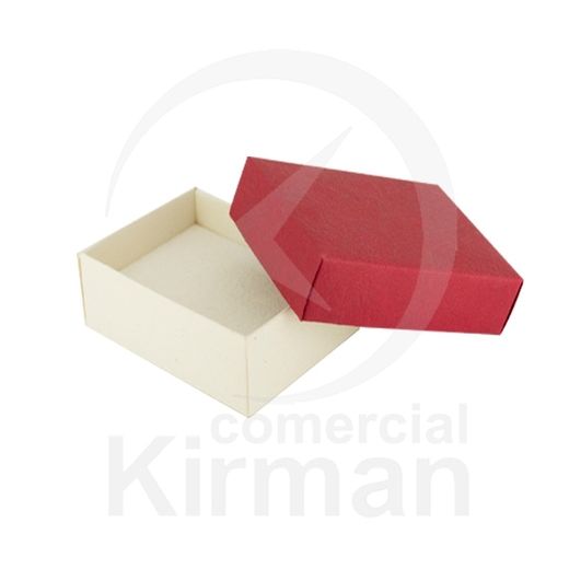 Estuche Cartón Marfil Bicolor Rojo000027/R Classic 1 Sortijas 50x40x27mm