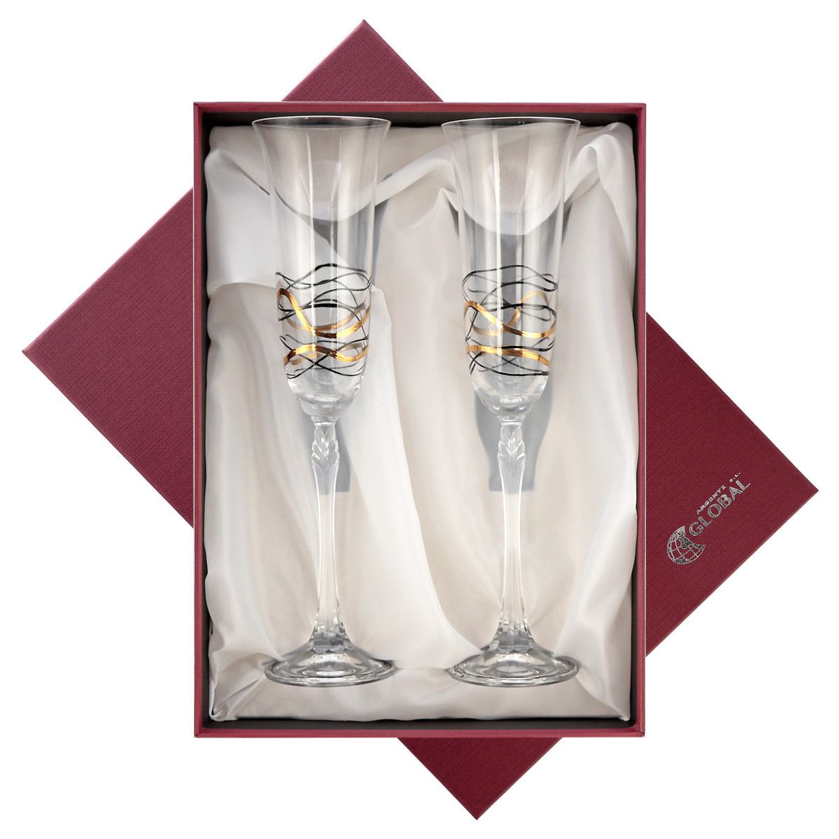 Estuche Cristal GA4260 (2) Copas Decorados A Mano