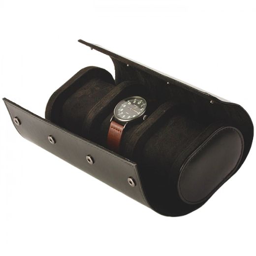 Estuche Reloj Piel Negra 138055 3 Relojes