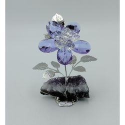 Flor 13cm Cristal NF0601D-V Violeta Base Piedra Violeta