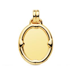 Foto Joya Chapa Oval Brillo Borde Oro 18kts 26x22mm P6492-26