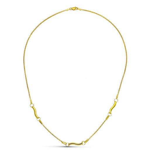 18kt Gold Necklace 3 Motifs and Chain 12000056