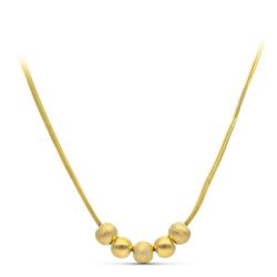 Gargantilla Oro 18kts Bolas Mate y Brillo 45cm 07000087