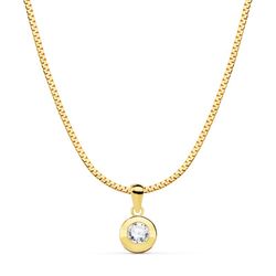 18kt gouden choker chaton 8,5 mm platte ketting 42 cm 22008