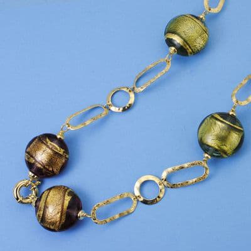 lyserød Endeløs frokost 18 karat guld choker halskæde Murano perler 19 mm 50 cm 16035 —  Joyeriacanovas