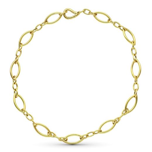 Gargantilha de ouro de 18 quilates elo oval oco 12000357