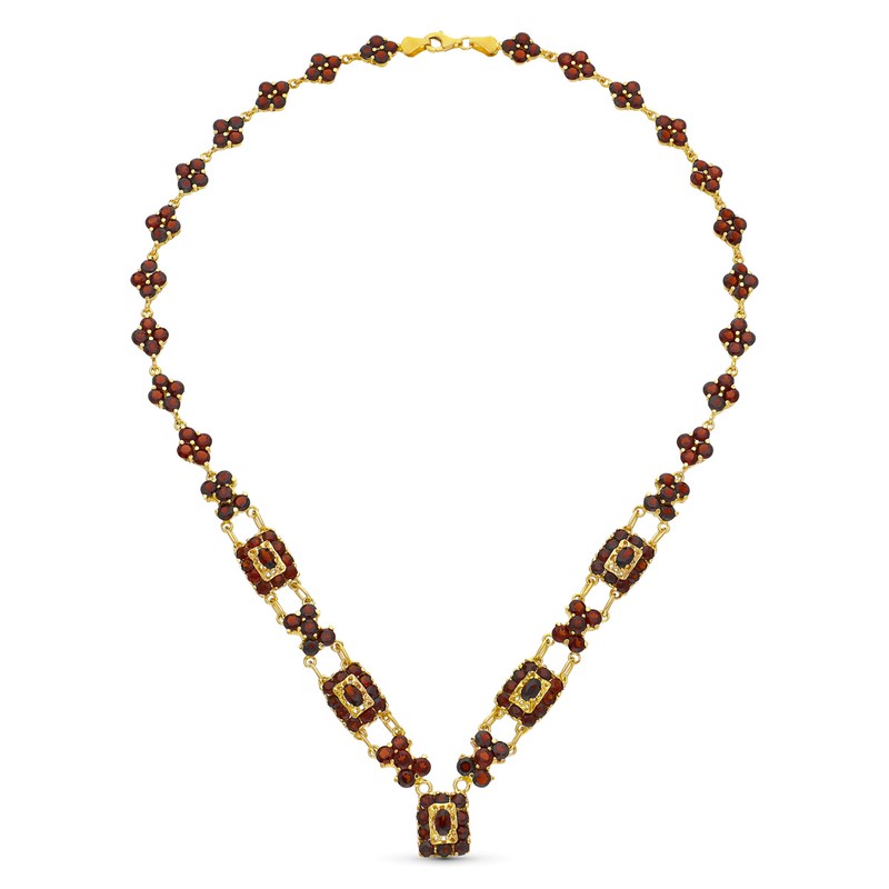18 karat guld halskæde Granater — Joyeriacanovas