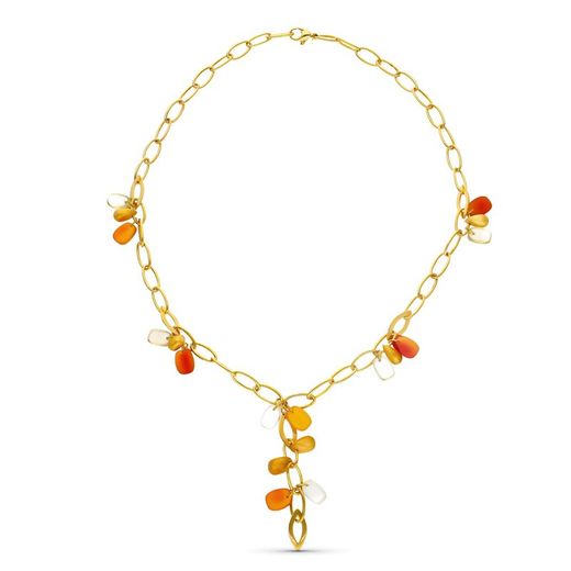 18kt Gold Necklace Stones Color 13000432