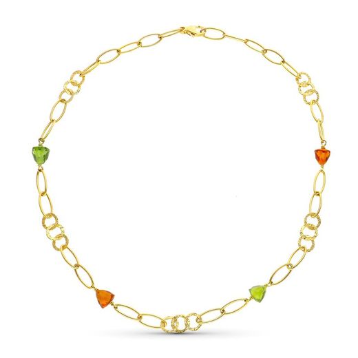 18kt Gold Necklace Stones Color 19000090