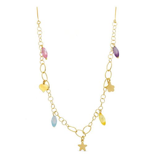 Colar de ouro 18kt pedras cor 27000005