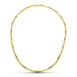 Gargantilla Oro 18kts Tramos Mate y Brillo 45cm 07000124