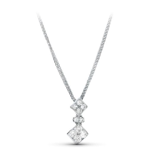 Gargantilha em ouro branco 18k 45cm 20427-3 Zircônia