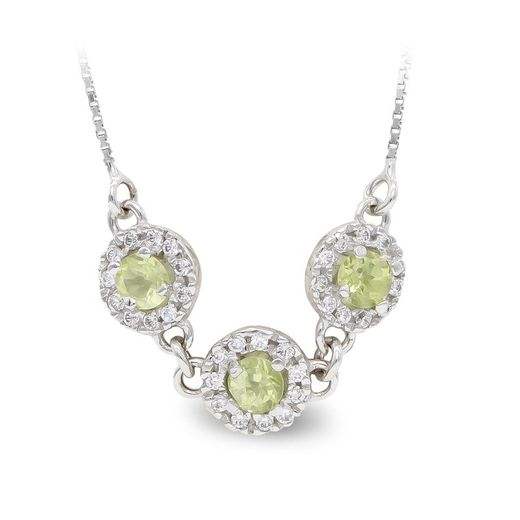 18kt White Gold Necklace Rennet Zirconia Venetian Chain 20170-3