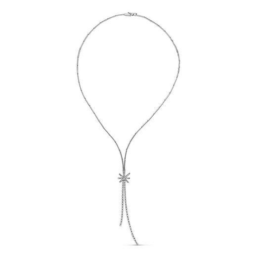 18k White Gold Necklace Zircons Star 19000010