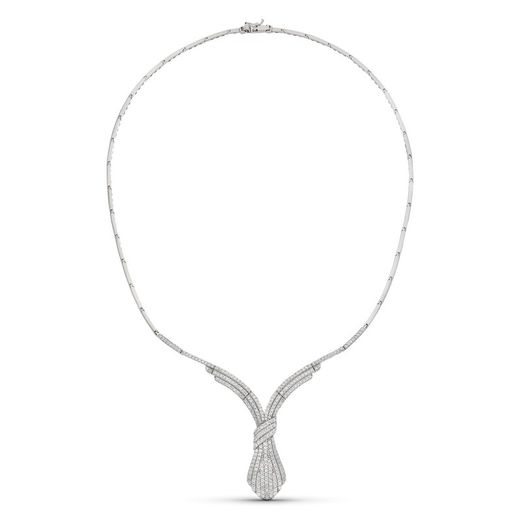 18kt White Gold Necklace with Zirconia Motif 08000018