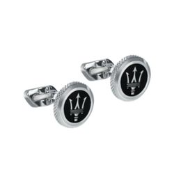 Gemelos Maserati JM416AIL03 J CUFFLINKS STEEL+IP BLACK Bicolor Logo