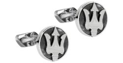 Gemelos Maserati JM418ANK09 CUFFLINKS SS DUMORITITE STONE Bicolor Logo