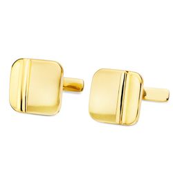 Gemelos Oro 18kts Cuadrados Mate y Brillo 14X14mm 4722-6