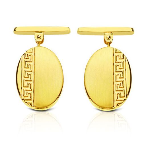 18kt Gold Cufflinks Oval Greca 18X13mm 4627-6