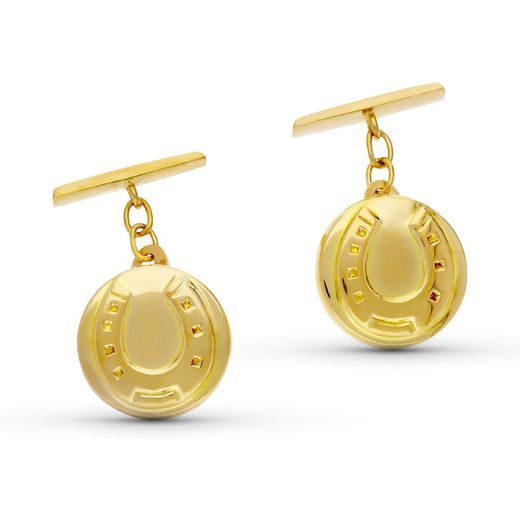 Abotoaduras de ouro 18kt ferradura redonda 15mm 4366-6