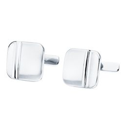 Gemelos Oro Blanco 18kts Cuadrados Mate y Brillo 14X14mm 4763-6