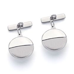 Gemelos Oro Blanco 18kts Mate y Brillo 15X15mm 4634-6