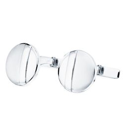 Gemelos Oro Blanco 18kts Rendondos Mate y Brillo 15mm 4725-6