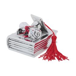 Gorro y Birrete Acero Bilaminado 7,5x5,5cm RC322/MRO Graduación Cromado Bicolor Rojo