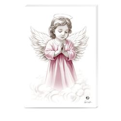 Icono Religioso Ángel De La Guarda Rosa 2307/4XRAS 15x19,5cm