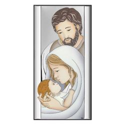 Icono Religioso Latón Bilaminado 15x30cm AE6807/3C Sagrada Familia Vertical Coloreada