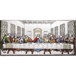 Icono Religioso Latón Bilaminado 16x32cm AE0287/3D Ultima Cena Coloreada