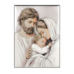 Icono Religioso Latón Bilaminado 20x30cm AE0288/4D Sagrada Familia Coloreada