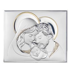 Icono Religioso Latón Bilaminado 26x21cm 81394/4LORO Sagrada Familia Dorada