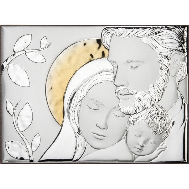 Icono Religioso Latón Bilaminado 30,5x22cm AE0281/4 Sagrada Familia - Árbol de la Vida