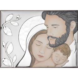 Icono Religioso Latón Bilaminado 44x32cm AE0281/5D Sagrada Familia - Árbol de la Vida A Color