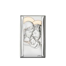 Icono Religioso Latón Bilaminado 6,5x11cm 81504/3LORO Sagrada Familia Vertical Dorada